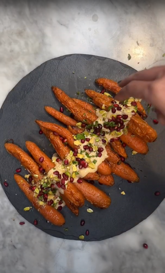 Glazed Carrots with Miso-Tahini Sauce