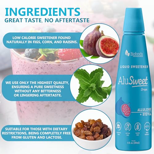 Alusweet Allulose Stevia Drops 6 FL OZ
