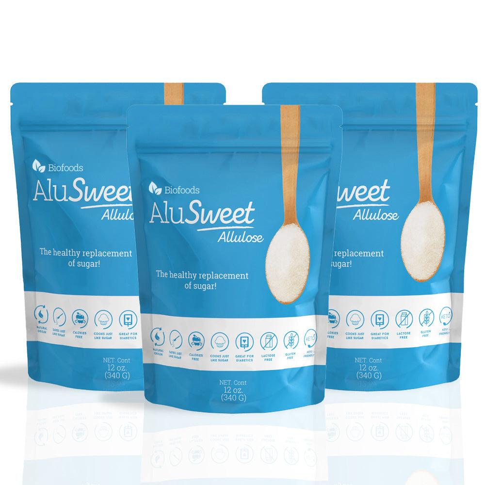 Biofoods AluSweet, Allulose based Sweetener, Pack of 3 (12 Oz each ) Biofoods AluSweet, Allulose based Sweetener, Pack of 3 (12 Oz each )