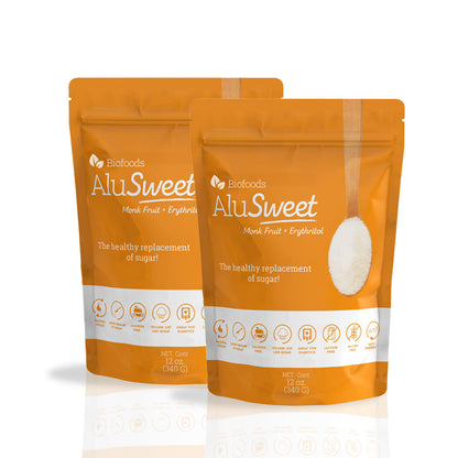 Biofoods Alusweet Erythritol + Monkfruit Sweetener, Pack of 2 (12 Oz each )