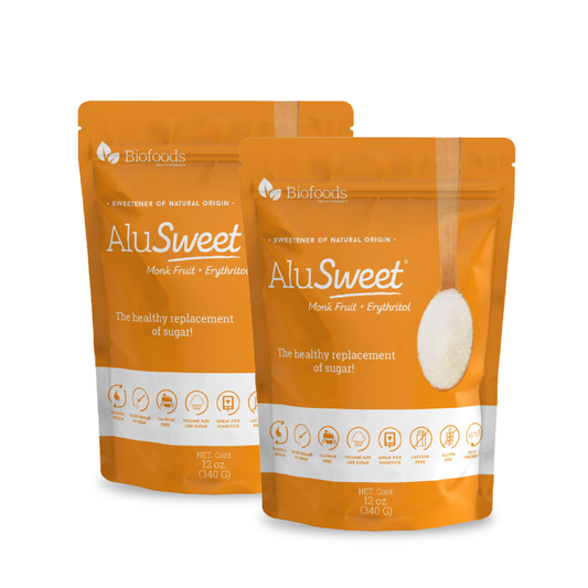 Alusweet Erythritol + Monkfruit Sweetener, Pack of 2 (12 Oz each )